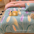 Reed flower bed sheet cover bedding pillowcase set